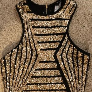 Gold Sequin Crop Top
